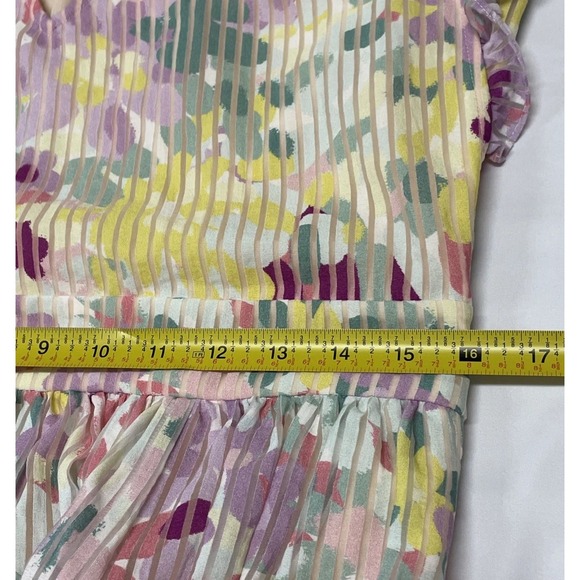 Kate Spade Floral Maxi Dress Ruffle Sleeves with Belt Women's 10 NWOT - Picture 7 of 10